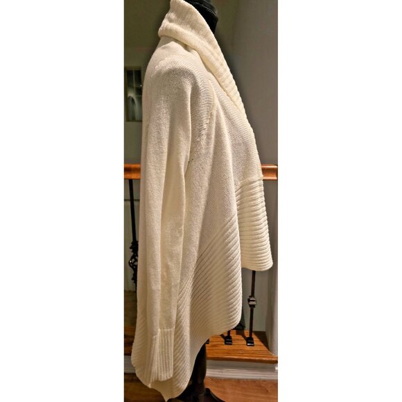 NWOT Michael Michael Kors Open Front Rib Knit Cardigan Sweater Cream Women’s M - Picture 6 of 14